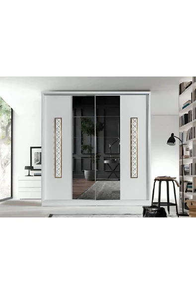 Ayasofya 180 X 59 X 212 Sürgülü Dolap-beyaz-aynalı-ücretsiz Nakliye Montaj - 2
