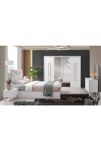 Palermo Gardırop-beyaz-207x60x215cm-sürgülü Aynalı Kapak-ücretsiz Nakliye Ve Montaj - 5