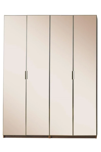 MANHATTAN GARDIROP-MDF-BAROK-172X60X225CM- 4 KAPAK-CAM KAPAK-ÜCRETSİZ NAKLİYE VE MONTAJ