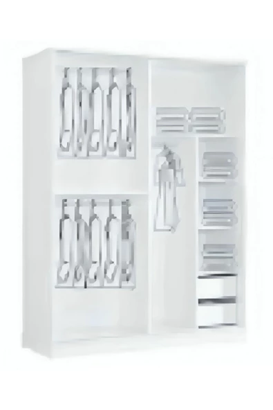 Ayasofya 160 X 59 X 212 Sürgülü Dolap-beyaz-aynalı-ücretsiz Nakliye Montaj - 3