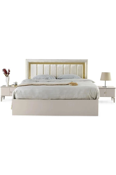 Paris Yatak Odası-mdf-kum Beji-6 Kapaklı Ve Aynalı-bazasız Traversli-ücretsiz Nakliye Ve Montaj - 4