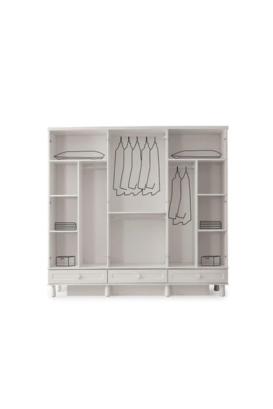 Ücretsiz Montaj-%100 MDF-Aytaşı-Bohem Roman Yatak Odası Takımı-Bazasız - 6