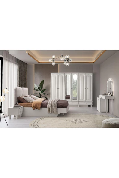 Ücretsiz Montaj-%100 MDF-Aytaşı-Bohem Roman Yatak Odası Takımı-Bazasız - 1