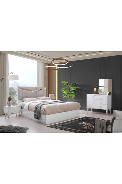 Palermo Yatak Odası-beyaz-sürgülü Ve Aynalı-bazasız Traversli-ücretsiz Nakliye Ve Montaj - 3