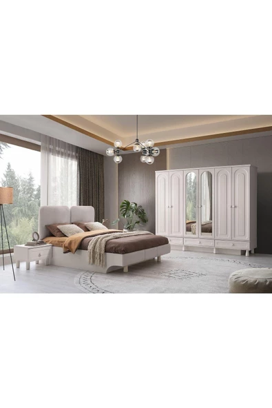 Ücretsiz Montaj-%100 MDF-Aytaşı-Bohem Roman Yatak Odası Takımı-Bazasız - 2