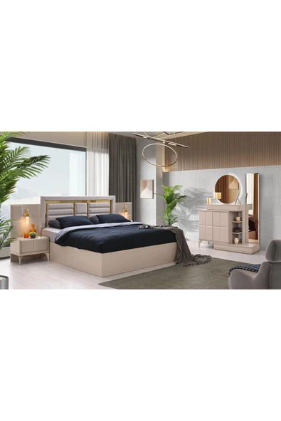 Helsinki Yatak Odası-mdf-kumbeji-6 Kapaklı Ve Aynalı-bazasız Traversli-ücretsiz Nakliye Ve Montaj - 3