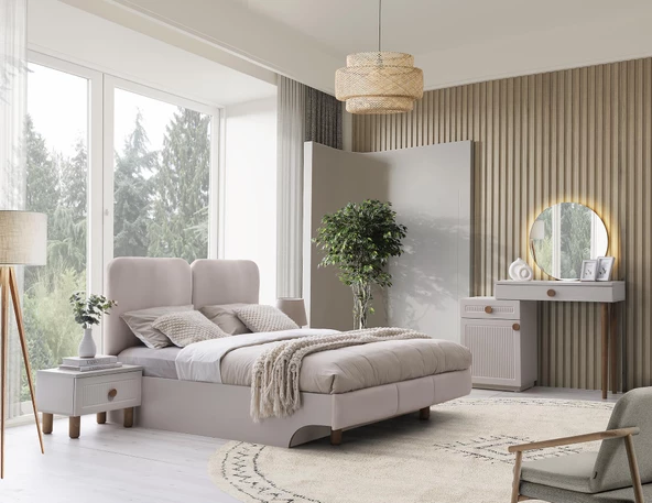 Ücretsiz Montaj-%100 MDF-Aytaşı-Bohem Necat Yatak Odası Takımı-Bazasız - 3