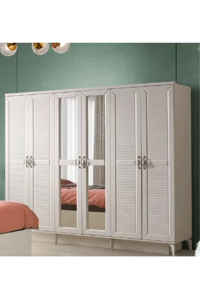 Atina Yatak Odası-mdf-aytaşı-6 Kapaklı Ve Aynalı-bazasız Traversli-ücretsiz Nakliye Ve Montaj - 7