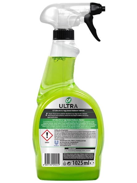 Cif Ultra Anında Etki Kir Ve Yağ Çözücü 1025 ml X2 Mikrofiber Bez Hediye - Resim 3