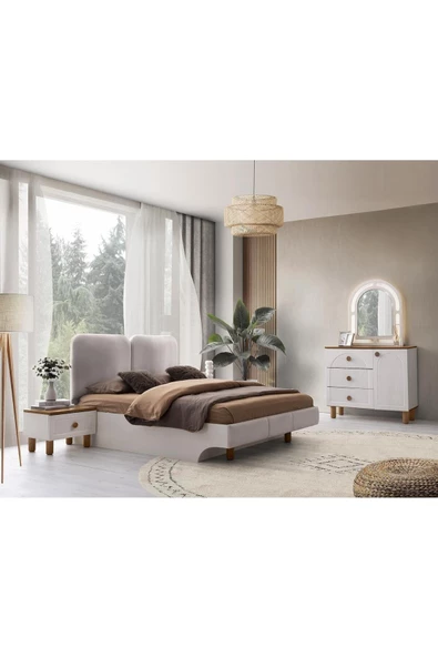 Ücretsiz Montaj-%100 MDF-Aytaşı-Bohem Zerda Yatak Odası Takımı-Bazasız - 2
