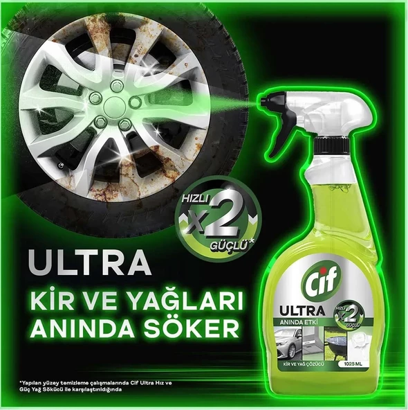 Cif Ultra Anında Etki Kir Ve Yağ Çözücü 1025 ml X4 Mikrofiber Bez Hediye - 7