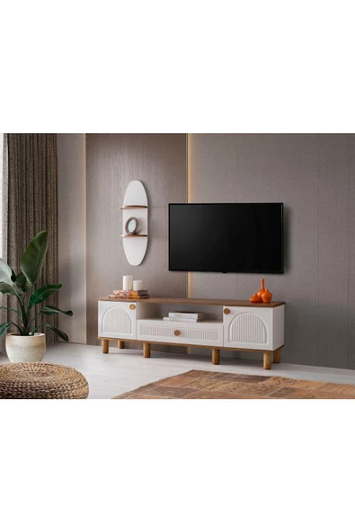 Ücretsiz Montaj-%100 Mdf-ceviz-bohem Platin Yemek Odası Takımı - 4