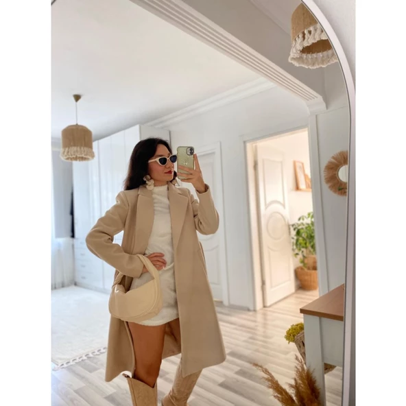 Lucky Life Kadın Uzun Kollu Peluş Mini Boy Elbise