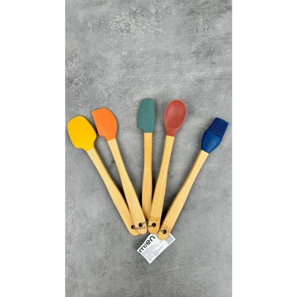 Mİen Bambu Silikon Spatula Seti 5 li MİEN-456 - 2
