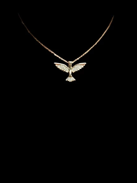 Kadın çelik  Gold Albatros Kuş Modeli Kolye