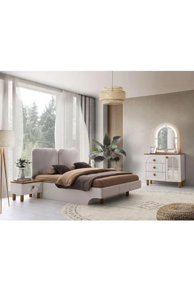 %100 MDF-Aytaşı-Bohem Saliva Aynalı Şifonyer-Makyaj Masası - 3