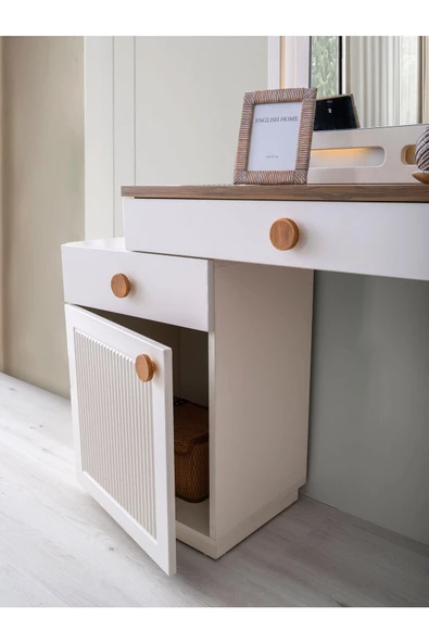 %100 MDF-Aytaşı-Bohem Mahlas Aynalı Şifonyer-Makyaj Masası - 2