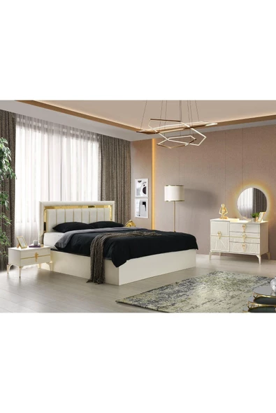 Bükreş Şifonyer-makyaj Masası-ışıklı Aynalı-mdf-aytaşı-ücretsiz Nakliye - 3