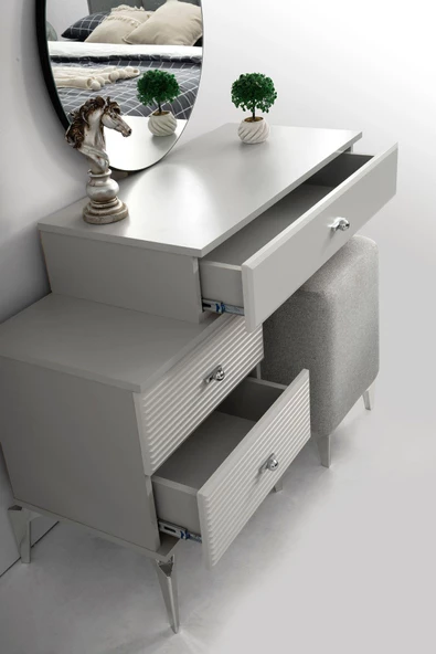 Küba %100 Mdf Şifonyer Gri - Resim 2