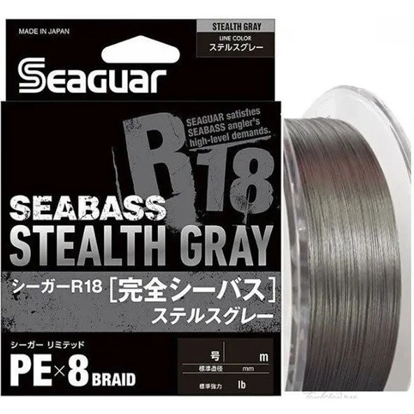 Seaguar R18 Seabass 8B Stealth Gray 150m İp Misina Kalınlık (mm) : 0,18mm