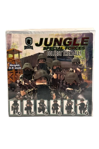 Özel Kuvvetler JUNGLE SPECİAL FORCES Sök-Tak Mini Asker Figür Seti 8 CM Minifigür - 4