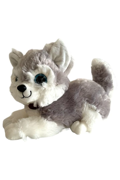 Peluş Köpek Havlayan Yatan Sevimli Peluş Köpek 25 Cm Yatan Sesli Köpek Peluş - 2