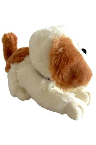 Peluş Köpek Havlayan Yatan Sevimli Peluş Köpek 25 Cm Yatan Sesli Köpek Peluş - Resim 3