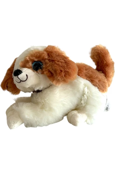 Peluş Köpek Havlayan Yatan Sevimli Peluş Köpek 25 Cm Yatan Sesli Köpek Peluş - Resim 2