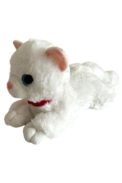 Sesli Yatan Miyavlayan 25 cm Peluş Kedi Oyuncak - 4