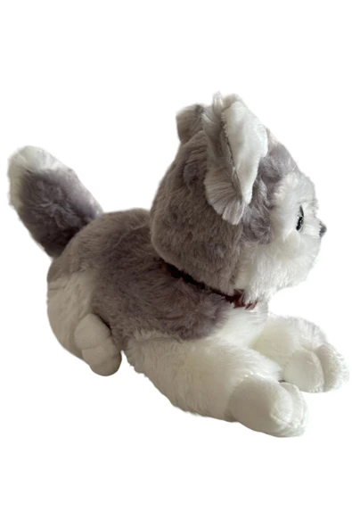 Peluş Köpek Havlayan Yatan Sevimli Peluş Köpek 25 Cm Yatan Sesli Köpek Peluş - 3