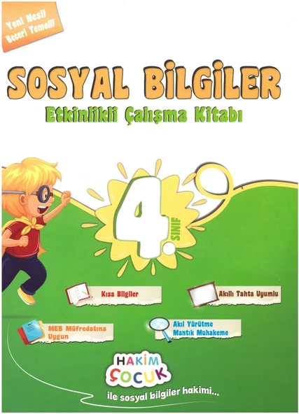 Hakim 4.Sınıf Sosyal Bilgiler Etkinlikli Çalışma Kitabı ürün görseli 1