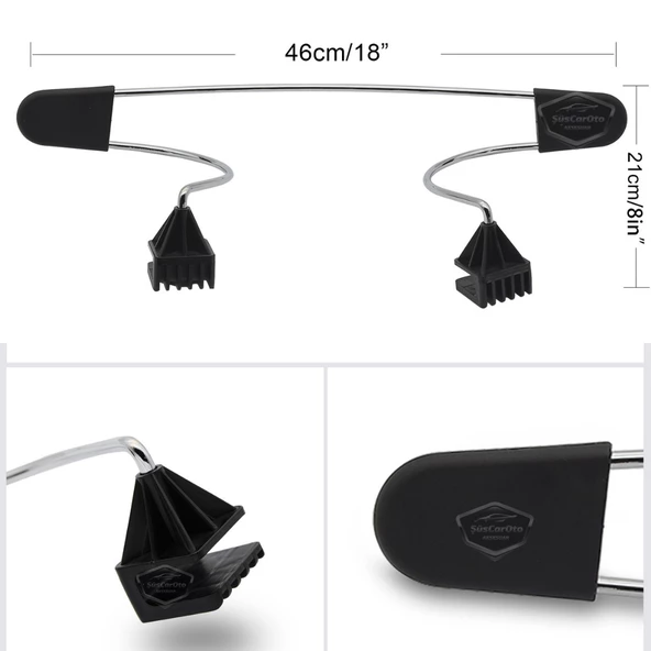 Oto Koltuk Arkası Elbise Askılığı Ceket Askısı Krom Metal Araç İçi Askılık Kaydırmaz Yüzeyli Kıyafet Askısı - 5