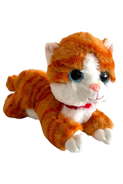 Sesli Yatan Miyavlayan 25 cm Peluş Kedi Oyuncak ürün görseli 1