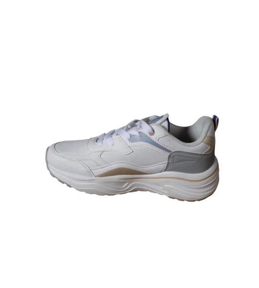 KİNETİX Kadın Siyah Beyaz Kalın Taban Sneaker Yürüyüş Günlük Spor Ayakkabı - 8