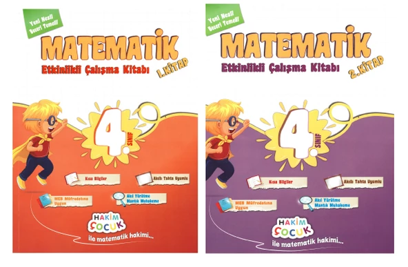 Hakim 4.Sınıf Matematik Etkinlikli Çalışma Kitabı (2 Kitap)