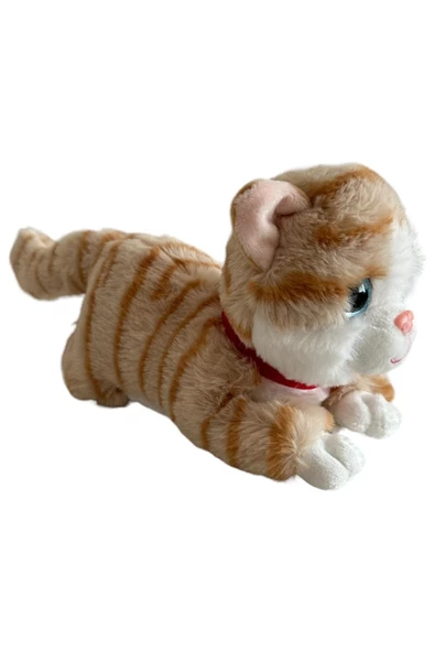 Sesli Yatan Miyavlayan 25 cm Peluş Kedi Oyuncak - 2