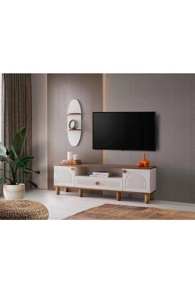 Ücretsiz Montaj-%100 MDF-Aytaşı-Bohem Platin Tv Ünitesi