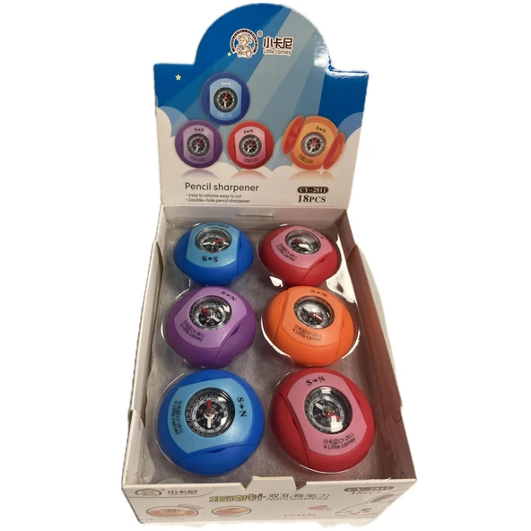 Bafix S-N Kalemtraş Çiftli Pusulalı Çift Hazneli Kalemtraş 18 Li Paket