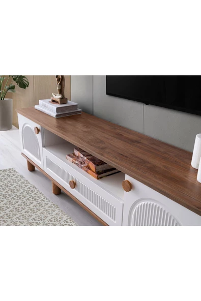 Ücretsiz Montaj-%100 MDF-Aytaşı-Bohem Platin Tv Ünitesi - 3