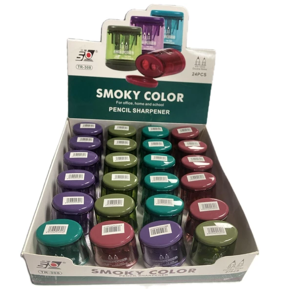 Bafix Smoky Color Kalemtraş Çiftli Hazneli Kalemtraş 24 Lü Paket