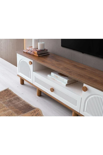 Ücretsiz Montaj-%100 MDF-Aytaşı-Bohem Platin Tv Ünitesi - 2