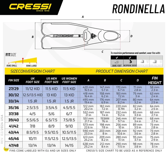 Cressi Rondinella 47-48 Palet Maske Şnorkel Seti - 4
