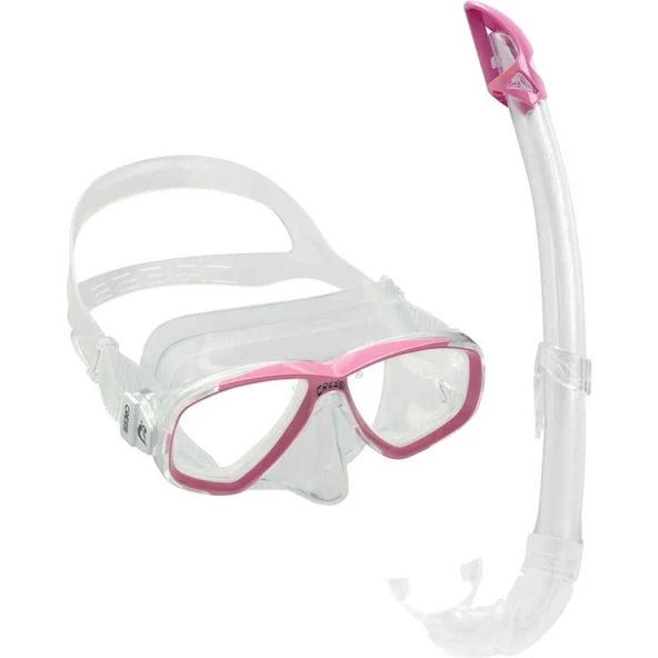 Cressi Perla-Mexico Clear/Pink Yetişkin Maske Şnorkel Seti