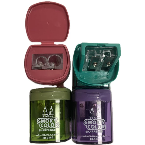 Bafix Smoky Color Kalemtraş Çiftli Hazneli Kalemtraş 12 Li Paket