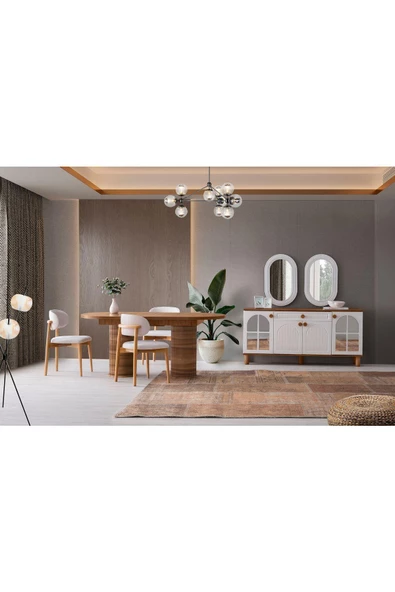 Ücretsiz Montaj-%100 MDF-Aytaşı-Bohem Platin Aynalı Konsol - 2