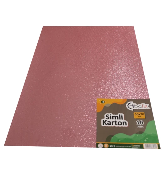 Bafix Simli Karton 50x70 CM Pembe Simli Karton 10 Lu Paket
