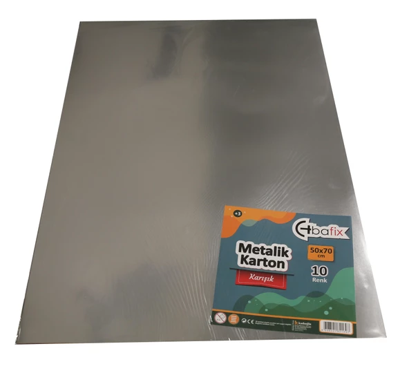 Bafix Metalik Karton 50x70 CM Karışık Renk 10 Lu Paket