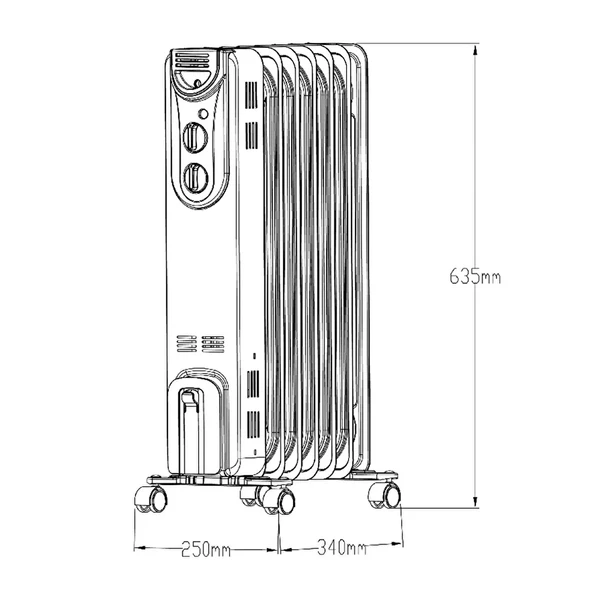 BLYSS 7 DİLİMLİ YAĞLI RADYATÖR 1500W HD907 - 4