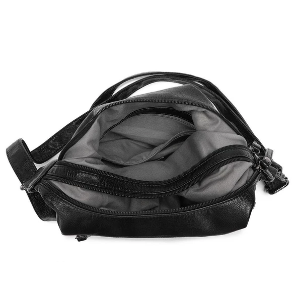 Yıkama Deri Askılı Postacı Kadın Çantası 21-K Barcelona 1894 - Resim 7