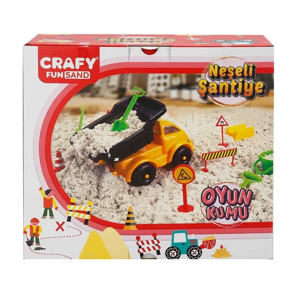 2789 Crafy Neşeli Şantiye Oyun Kumu Seti 500 g 14 Parça -Sunman - 4